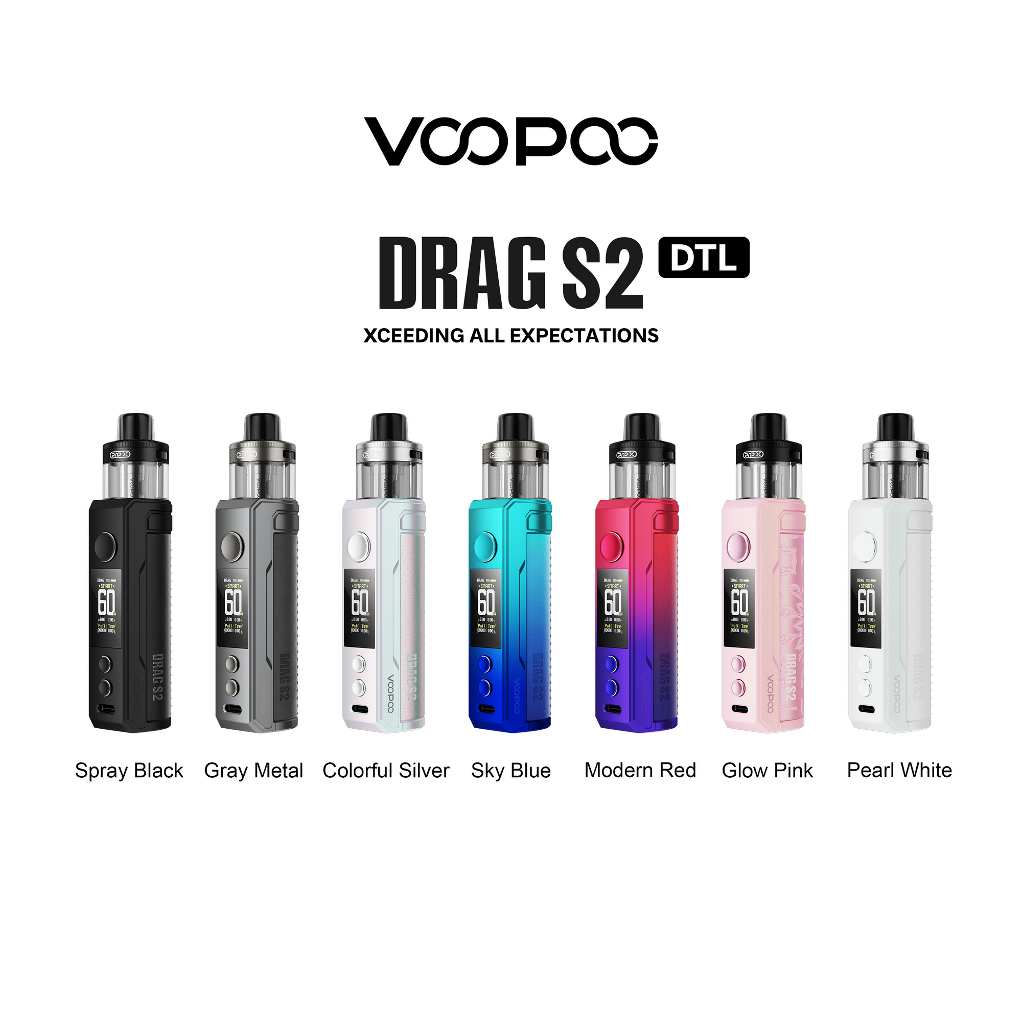 VooPoo Drag S2 Kit (DTL), pnp x coils, internal battery